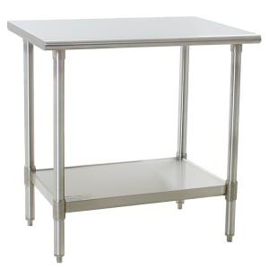 241-T2436SB 36" 16 ga Work Table w/ Undershelf & 430 Series Stainless Flat Top