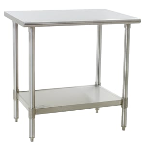 241-T2436SEB 36" 16 ga Work Table w/ Undershelf & 300 Series Stainless Flat Top