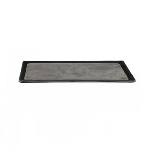 701-B179128SLVB 12 5/8" x 6 7/8" Rectangular Kobe Tray - Melamine, Black/Silver