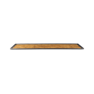 701-B180208GLDB 20 3/4" x 6 3/8" Rectangular Kobe Tray - Melamine, Black/Gold