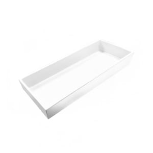 701-M6152W Rectangular Modern European Food Pan - 15"L x 6"W x 2"H, Melamine, White