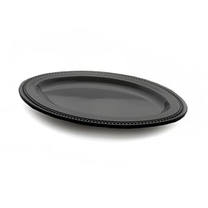 701-M128OVB 12" x 8 1/2" Oval Venetian Platter - Melamine, Black
