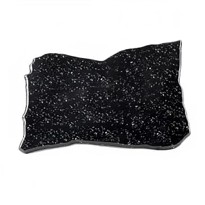 701-QS1611GB Irregular Shape Display Stone - 16"L x 11", Melamine, Granite Black