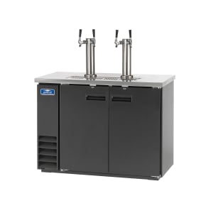 150-ADD48R2 49" Kegerator Beer Dispenser w/ (2) Keg Capacity - (2) Columns, Black, 115v