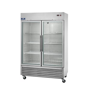 150-AGDF49 54" Two Section Reach In Freezer, (2) Left/Right Hinge Glass Doors, 115v