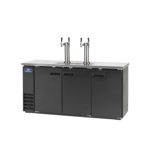 150-ADD72R2 73" Kegerator Beer Dispenser w/ (2) Keg Capacity - (2) Columns, Black, 115v