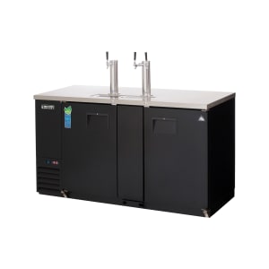 545-EBD324 68" Kegerator Beer Dispenser w/ (3) Keg Capacity - (2) Columns, Black, 115v