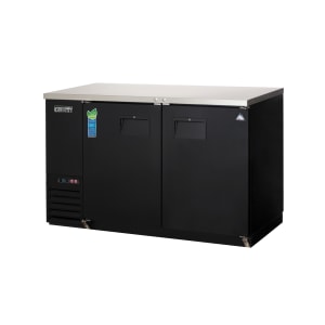 545-EBB59 57 3/4" Bar Refrigerator - 2 Swinging Solid Doors, Black, 115v