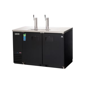 545-EBD224 57 3/4" Kegerator Beer Dispenser w/ (2) Keg Capacity - (2) Columns, Black, 115v