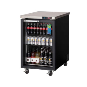 545-EBB23G 23 1/2" Bar Refrigerator - 1 Swinging Glass Door, Black, 115v