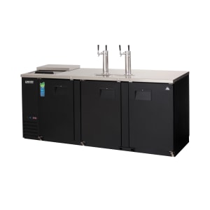 545-EBD4CT 89 1/4" Club Top Kegerator Beer Dispenser w/ (4) Keg Capacity - (2) Columns, Black, 115v