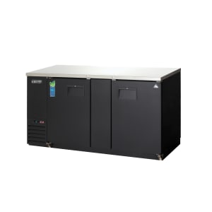545-EBB69 68" Bar Refrigerator - 2 Swinging Solid Doors, Black, 115v
