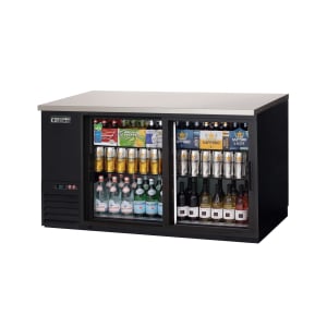 545-EBB69GSD 68" Bar Refrigerator - 2 Sliding Glass Doors, Black, 115v