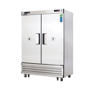 545-EBRF2 54 1/8" Two Section Commercial Refrigerator Freezer - Solid Doors, Bottom Compress...