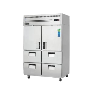 545-ESR2D4 49 5/8" Two Section Reach In Refrigerator, (2) Solid Doors, (4) Drawers, 115v