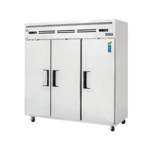 545-ESRF3 74 3/4" Three Section Commercial Combo Refrigerator Freezer - Solid Doors, Dual Temp, 115v
