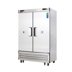 545-EBSRF2 49 5/8" Two Section Commercial Refrigerator Freezer - Solid Doors, Bottom Compres...