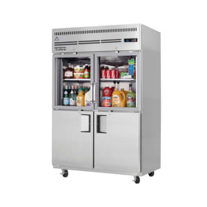 545-EGSH4 49 5/8" Two Section Reach In Refrigerator, (2) Glass Doors, (2) Solid Doors, Left/Right Hinge, 115v