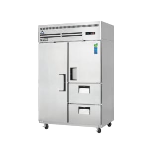 545-ESR2D2 49 5/8" Two Section Reach In Refrigerator, (2) Solid Doors, (2) Drawers, 115v