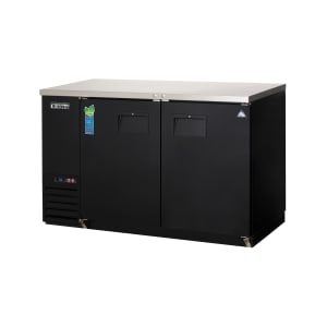 545-EBB5924 57 3/4" Bar Refrigerator - 2 Swinging Solid Doors, Black, 115v