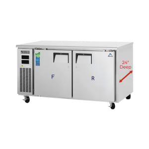 545-ETRF224 59 1/2" W Undercounter Refrigerator/Freezer w/ (2) Sections & (2) Doors, 115...