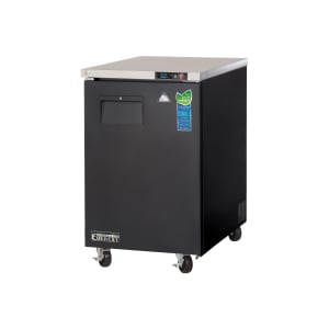 545-EBB23 23 1/2" Bar Refrigerator - 1 Swinging Solid Door, Black, 115v