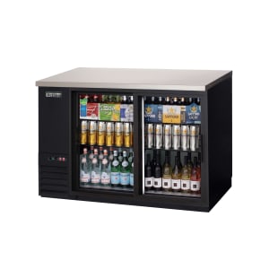 545-EBB48GSD 49" Bar Refrigerator - 2 Sliding Glass Doors, Black, 115v