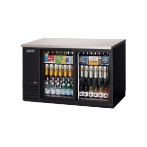 545-EBB59GSD 57 3/4" Bar Refrigerator - 2 Sliding Glass Doors, Black, 115v