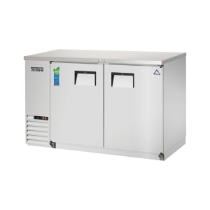 545-EBB59SS 57 3/4" Bar Refrigerator - 2 Swinging Solid Doors, Stainless, 115v