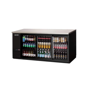545-EBB90GSD 89 1/4" Bar Refrigerator - 3 Sliding Glass Doors, Black, 115v