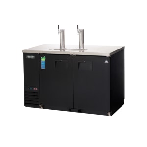545-EBD2 57 3/4" Kegerator Beer Dispenser w/ (2) Keg Capacity - (2) Columns, Black, 115v