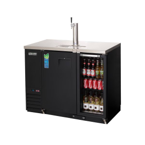 545-EBDS2BBG24 49" Back Bar Kegerator Beer Dispenser w/ (1) Keg Capacity - (1) Column, Black, 115v