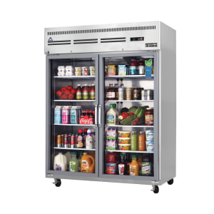 545-ESGWR2 59" Two Section Reach In Refrigerator, (2) Left/Right Hinge Glass Doors, 115v 