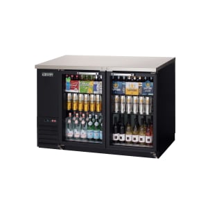 545-EBB48G 49" Bar Refrigerator - 2 Swinging Glass Doors, Black, 115v