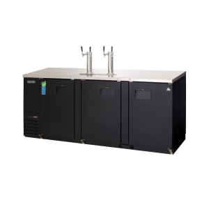 545-EBD4 89 1/4" Kegerator Beer Dispenser w/ (4) Keg Capacity - (2) Columns, Black, 115v