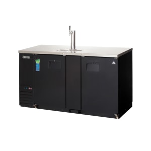 545-EBD3BB 68" Back Bar Kegerator Beer Dispenser w/ (1) Keg Capacity - (1) Column, Black, 115v