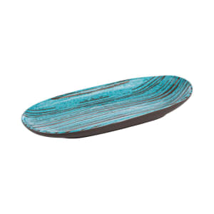 634-APS85201 11" x 5 1/2" Oval Platter - Melamine, Brown/Blue