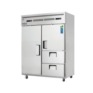 545-ESWQ2D2 59" Two Section Commercial Refrigerator Freezer - Solid Doors & Drawers, Top...