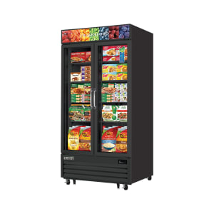 545-EMGF36B 41" Two Section Display Freezer w/ Swing Door - Bottom Mount Compressor, Black, 115v