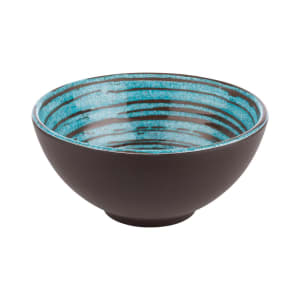 634-APS85205 16 oz Round Melamine Bowl, Brown/Blue