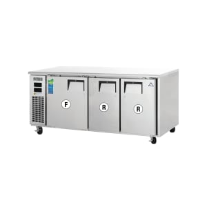 545-ETRF3 71 1/8" W Undercounter Refrigerator/Freezer w/ (3) Sections & (3) Doors, 115v