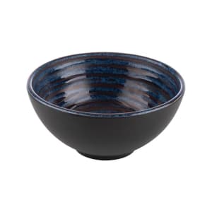 634-APS85036 16 oz Round Melamine Bowl, Grey/Blue