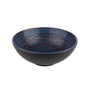 634-APS85038 60 oz Round Melamine Bowl, Grey/Blue