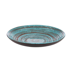 634-APS85204 10" Round Melamine Dinner Plate, Brown/Blue