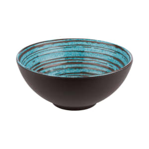 634-APS85206 33 oz Round Melamine Bowl, Brown/Blue