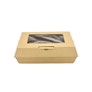 909-RFTGWL #ReadyFresh® To Go Container w/ Window - 9 3/4" x 7 1/4" x 3 1/8", Kraft