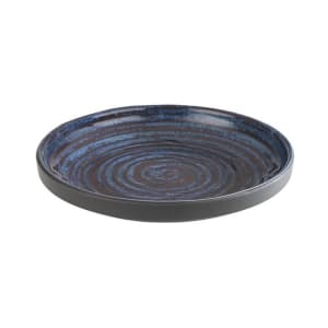 634-APS85026 7" Round Melamine Dinner Plate, Grey/Blue