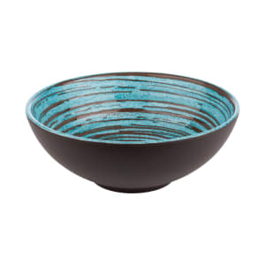 634-APS85208 60 oz Round Melamine Bowl, Brown/Blue