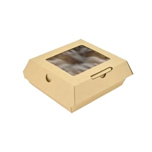 909-RFSNKW #ReadyFresh® Snack Container w/ Window - 6 3/8" x 5" x 2 1/4", Kraft