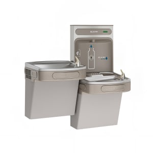 189-EZSTLDDWSLK Wall Mount Bi Level Drinking Fountain w/ Bottle Filler - Non Filtered, Non Refrigerated, Light Gray